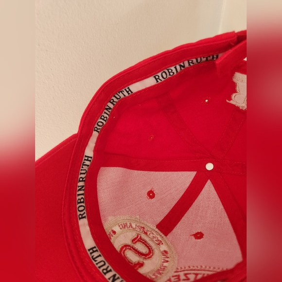 ROBIN RUTH Baseball Cap Red Gold Switzerland Logo Adjustable OSFM NWOT - Picture 7 of 16